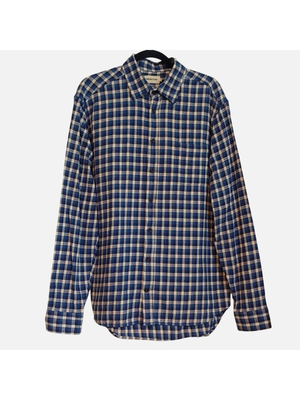 Taylor Stitch The Jack Organic Cotton Flannel Shirt Mens Blue Plaid Rugged 44